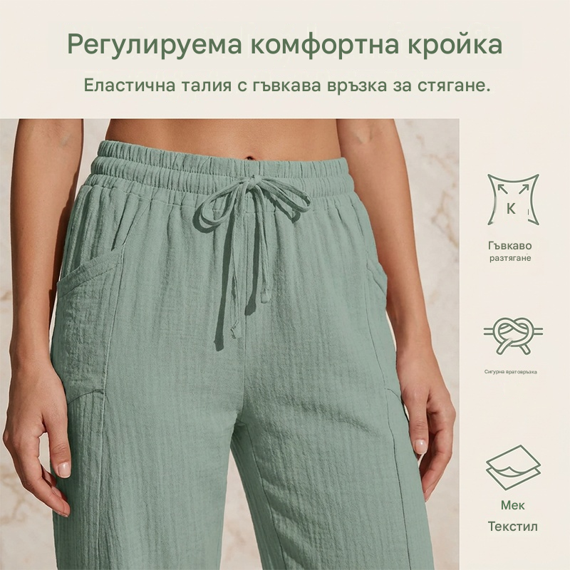 🌸 50% отстъпка🔥【40-100kg】Дамски обикновени плисирани къси панталони от памук и лен ✅Плащане при доставка ✅2 артикула със 70% отстъпка