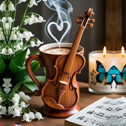 🎻☕️【50% отстъпка 🔥】Творческа музикална инструментална чаша за кафе с форма на декорация за дома от смола за занаяти ✅️Плащане при доставка